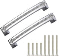 Polished Chrome Cabinet Handles with Screws, 128mm Hole Center, 2 Pack D7068