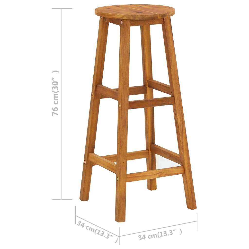 5 Piece Bar Set Solid Acacia Wood O15390