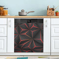 Black Geometric Dishwasher Magnet Sticker N9969