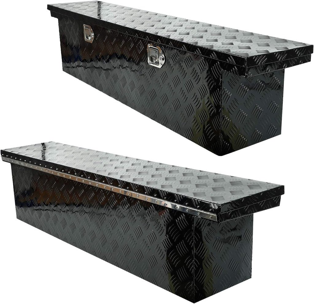 Black Aluminum Heavy Duty Truck Bed Tool Box with Lock & Keys R760158