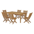 Outdoor Patio Side Dining Chair and Table Set, Wood, Natural H482