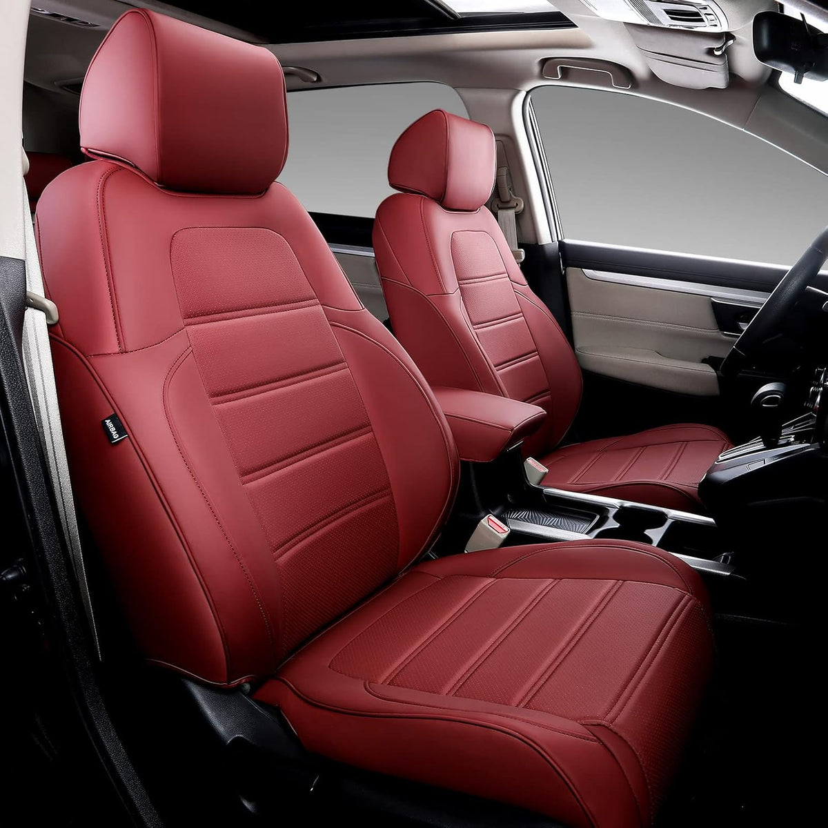 Wine Red Full Set Car Seat Covers for Honda CR-V 2017-2022 I106