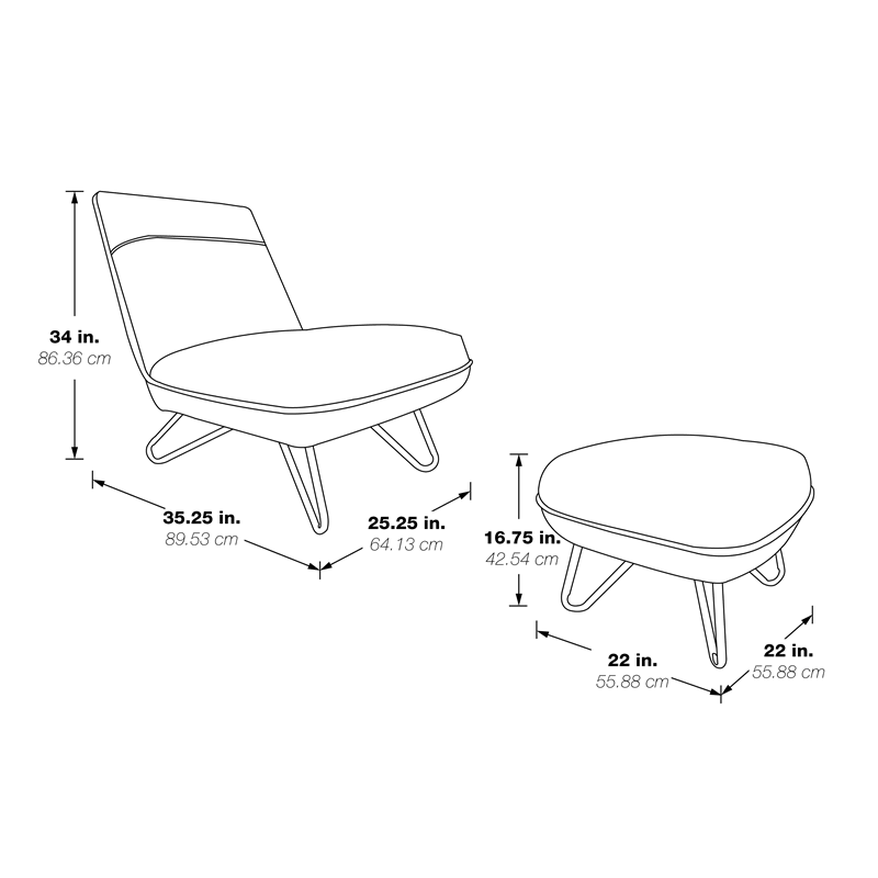 Grey Chair and Ottoman J911