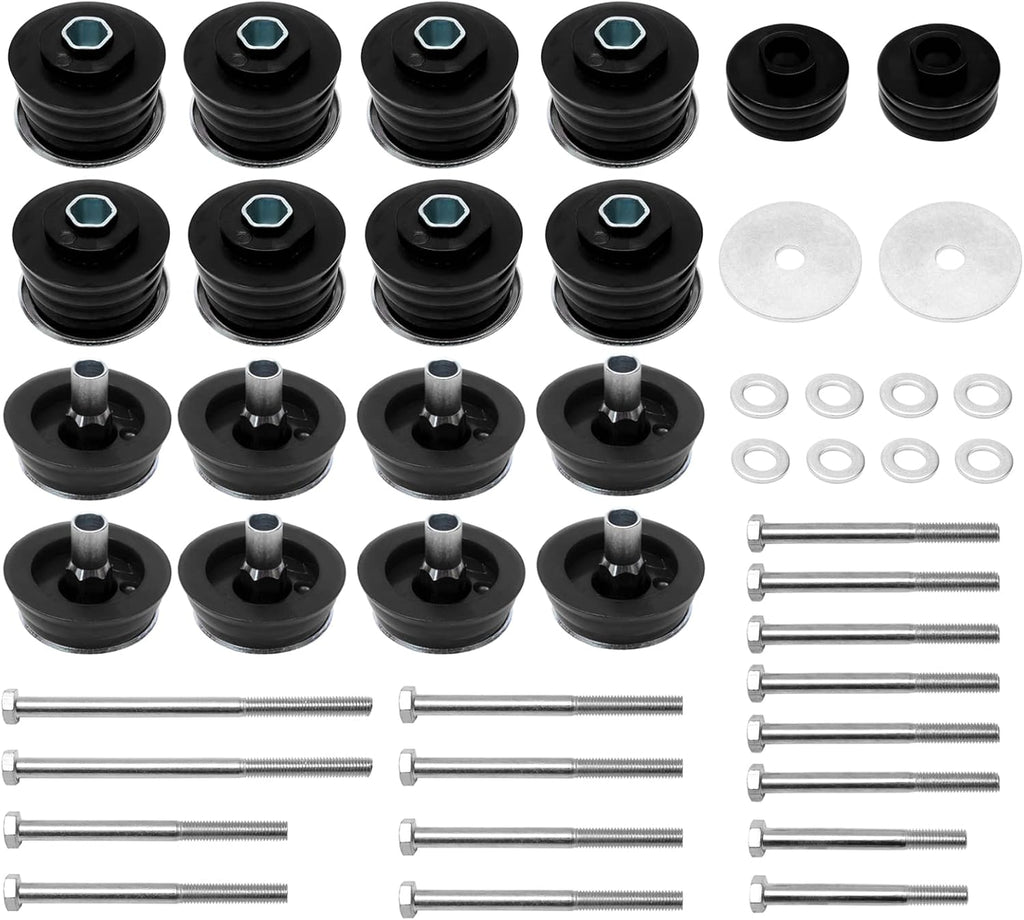 Body Mount Bushing Kit with Steel Sleeves and Hardware L8994