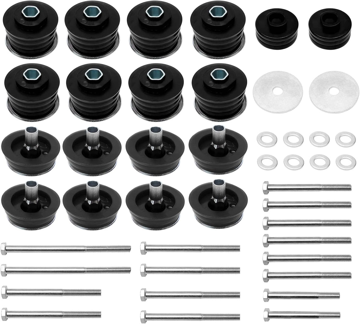 Body Mount Bushing Kit with Steel Sleeves and Hardware L8994