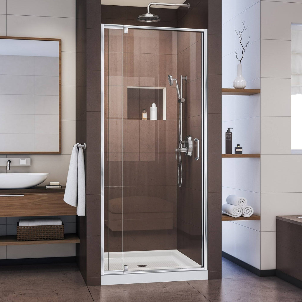 Semi-Frameless Pivot Shower Door in Brushed Nickel C85080