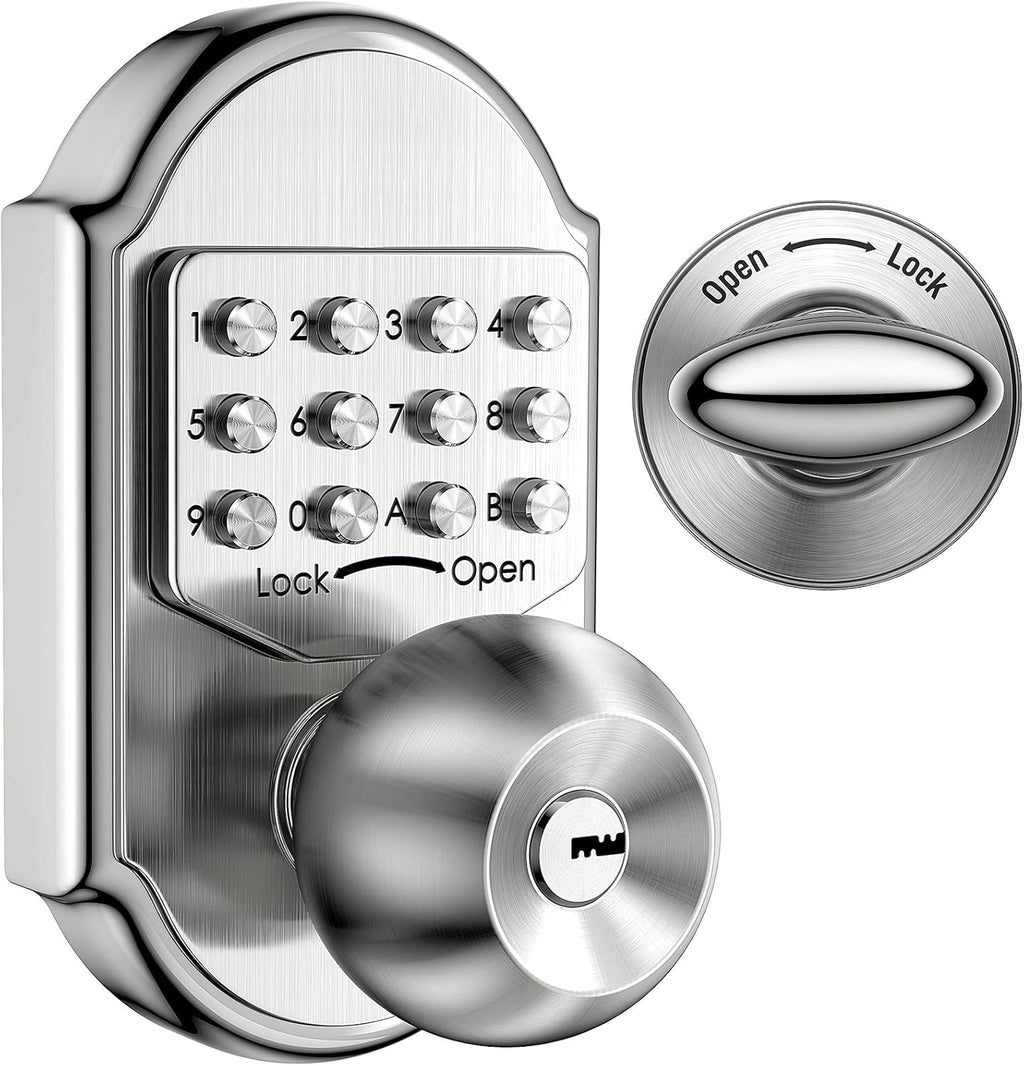 Keyless Entry Deadbolt Stainless Steel Digital Code Keypad Door Knob Weatherproof Pack of 2 L9812