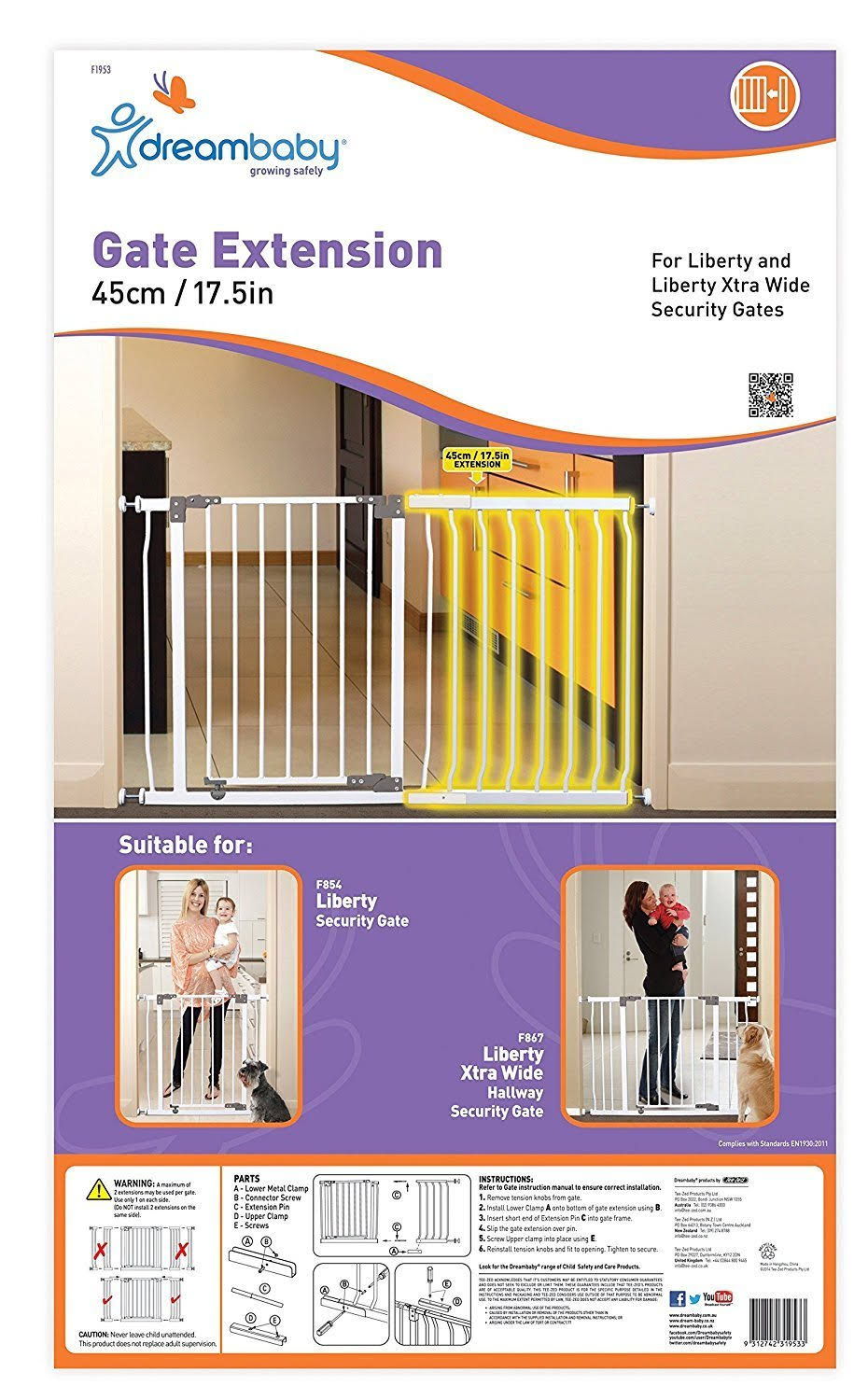 White Gate Extension 45 cm Wide M405