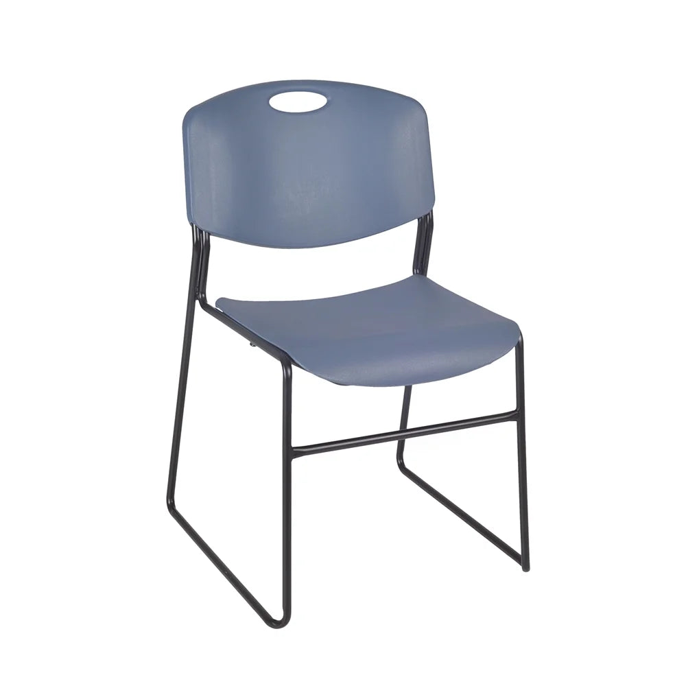 48" Square Breakroom Table and 4 Stack Chairs Q31941