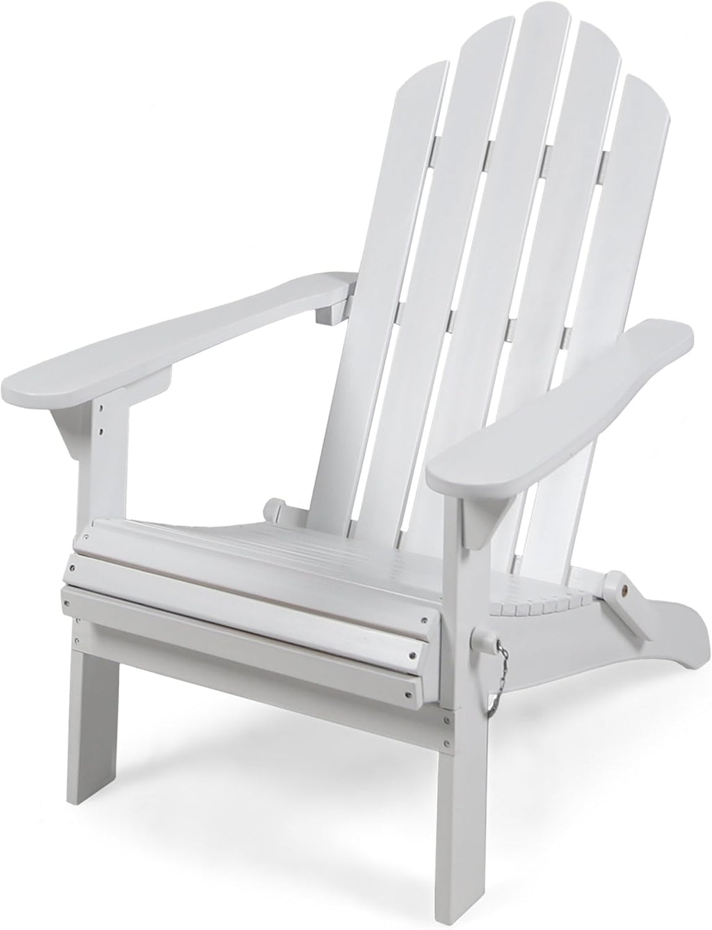 White Finish Acacia Wood Adirondack Chair U434589