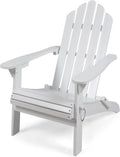White Finish Acacia Wood Adirondack Chair U434589