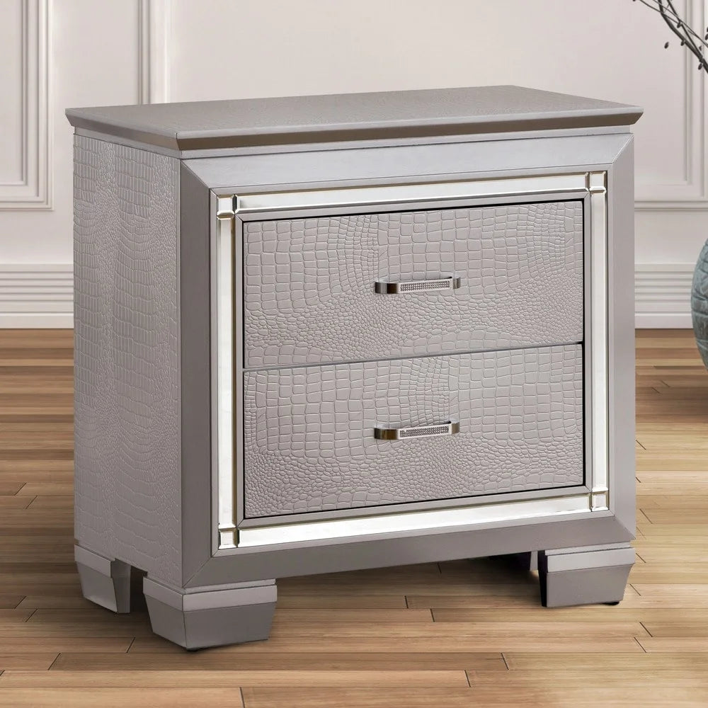Solid Wood 2-Drawer Nightstand G865389