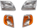 Headlight and Park/Signal Light 4 Piece Set Compatible with 1997-2003 Ford F-150 S353