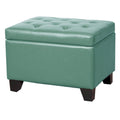 Turquoise Bonded Leather Storage Ottoman N15084