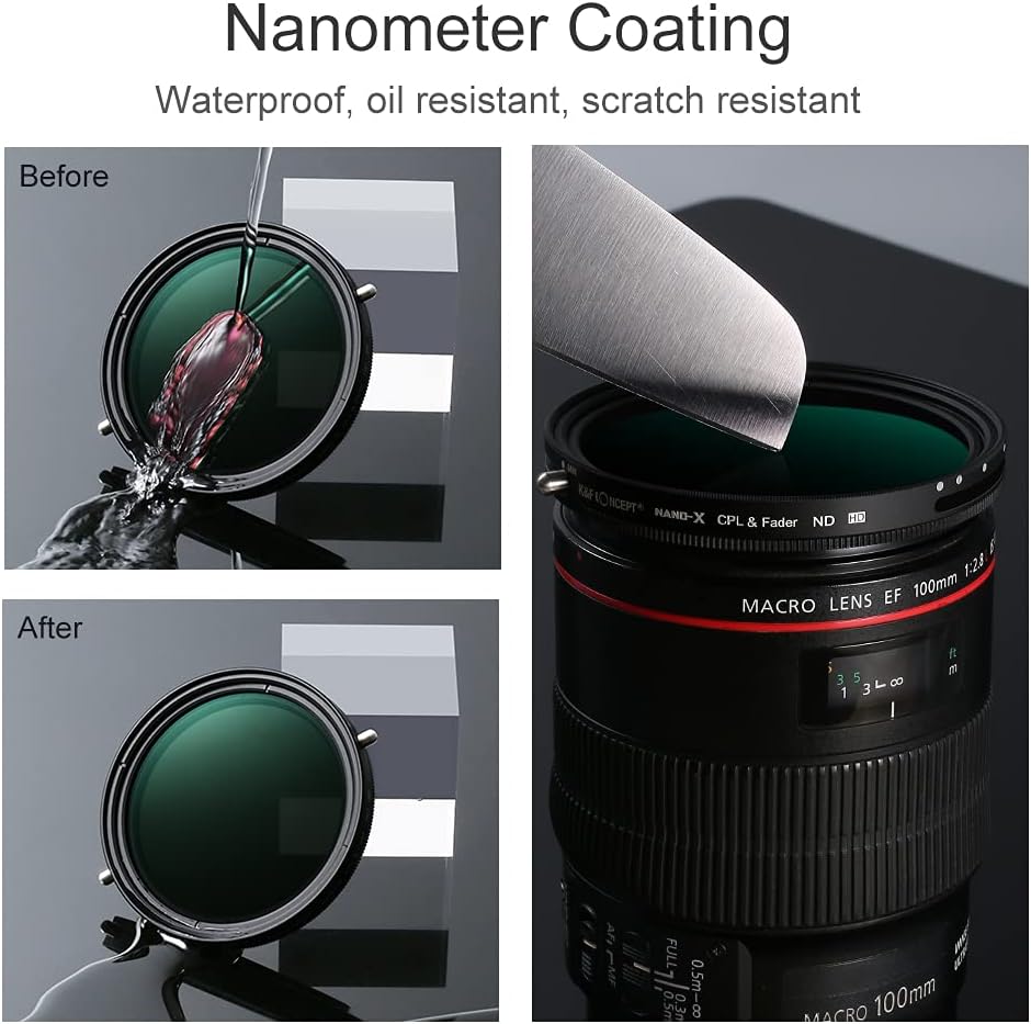 67mm Variable Fader ND2-ND32 ND Filter and CPL Circular Polarizing Filter 2 in 1 W13238