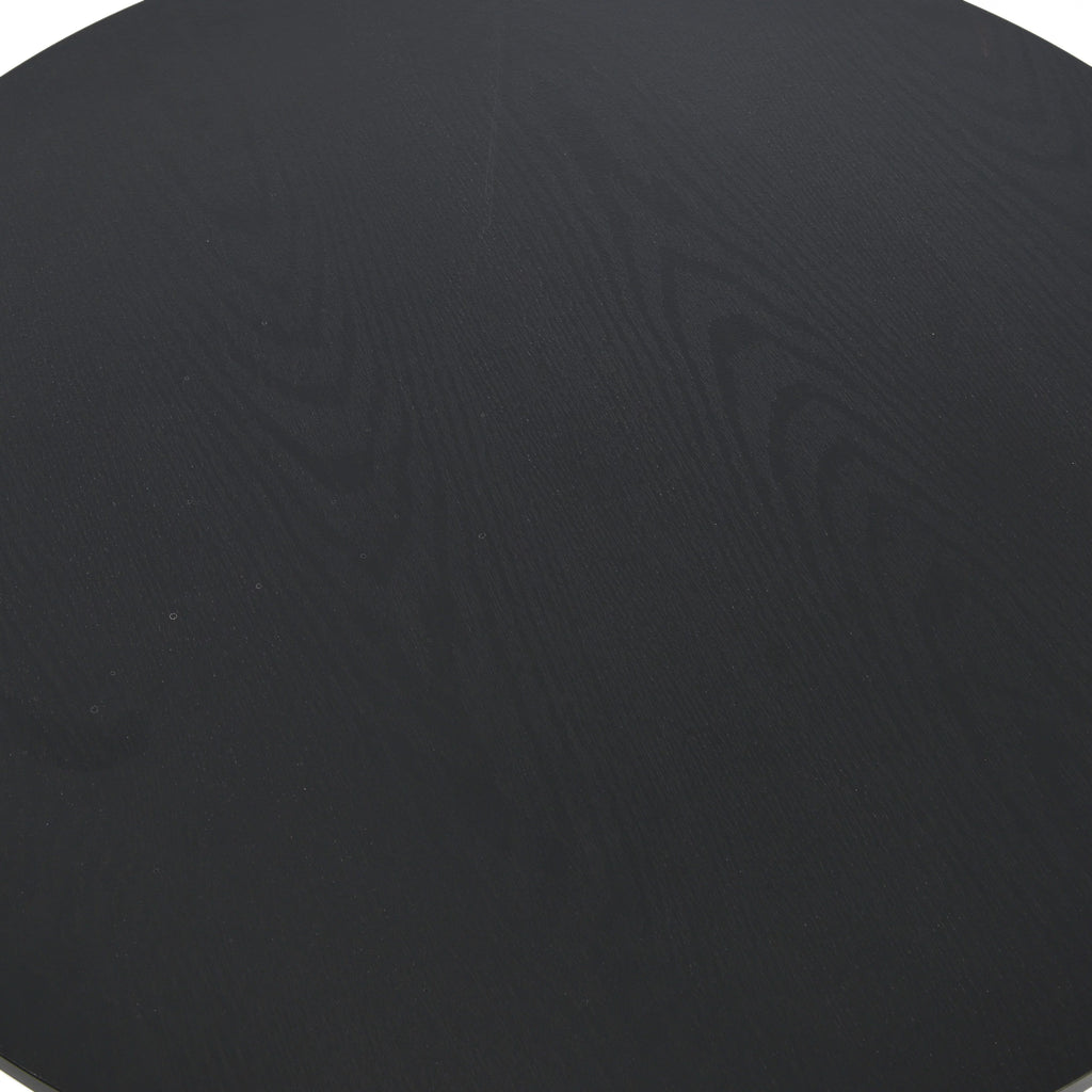 Round Coffee Table with Steel Frame and Faux Distressed Wood Finish E11489