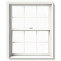 White Painted Clad Wood Double Hung Window with Screen V60490