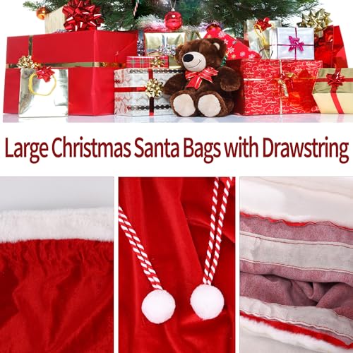 2 Pcs Christmas Velvet Drawstring Bags T8269