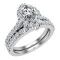 14K White Gold Diamond Wedding Ring Set 1.25 CT I854
