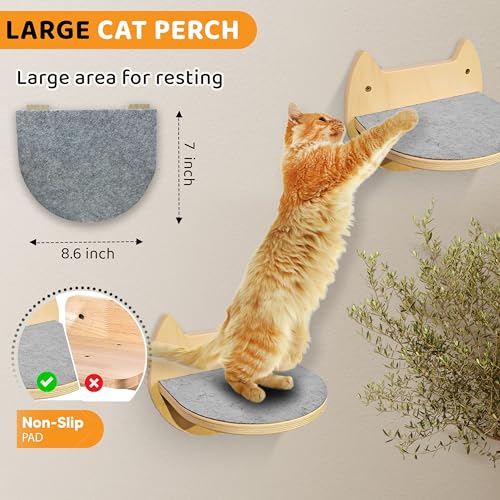 3 Steps Hardwood Cat Wall Shelves B552