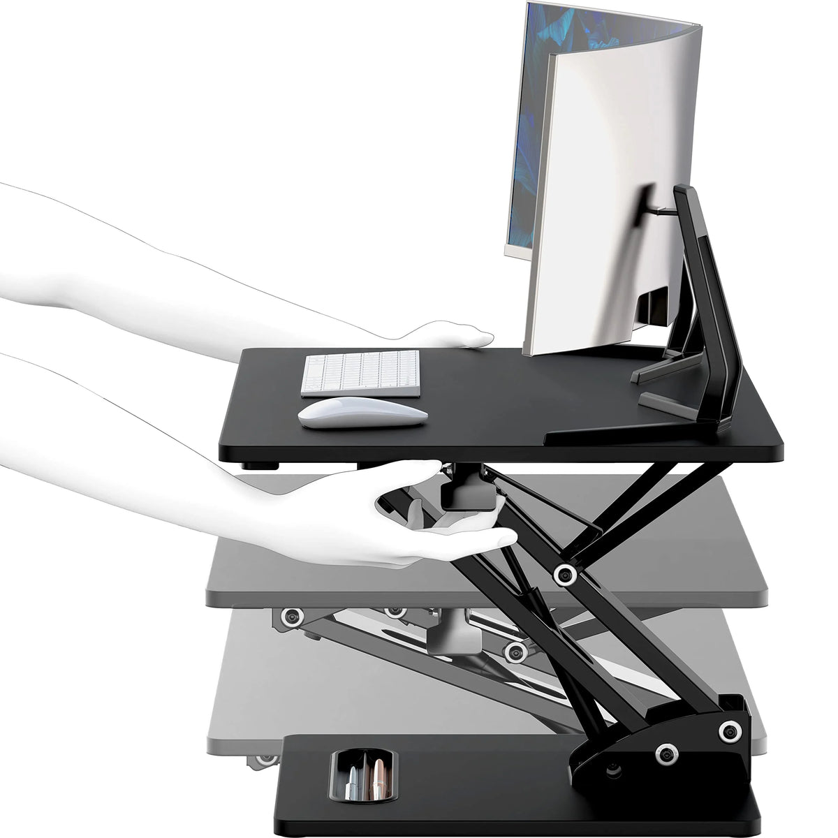 28" Black Height Adjustable Standing Desk T898