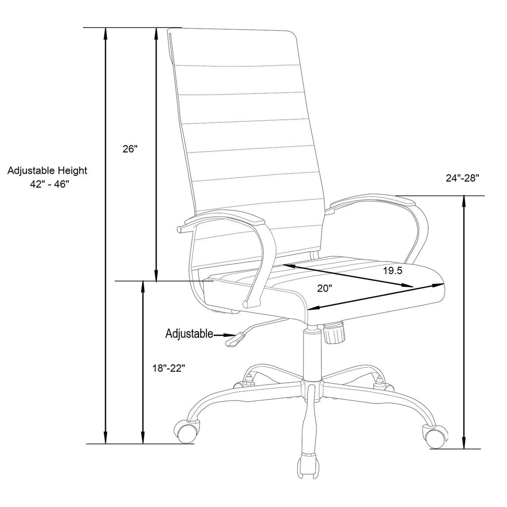 High-Back Leather Office Chair With Gold Frame Q807