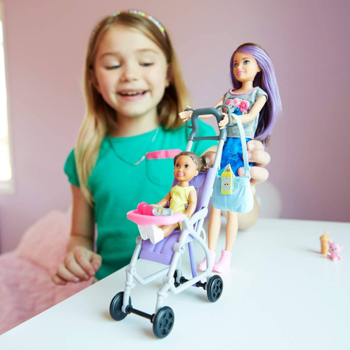 Caucasian Doll and Stroller Playset Z249831