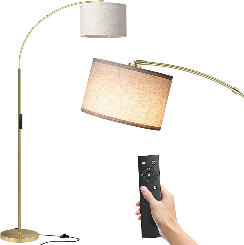 Gold Arc Floor Lamp with Remote S8792