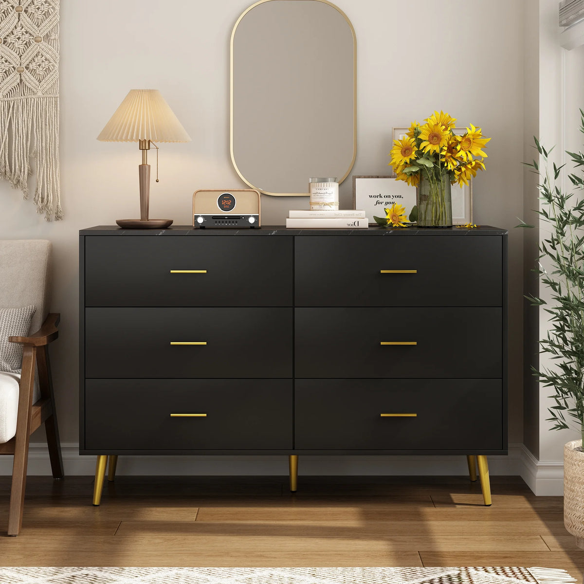 White 7 Drawer Wood Dresser I3129