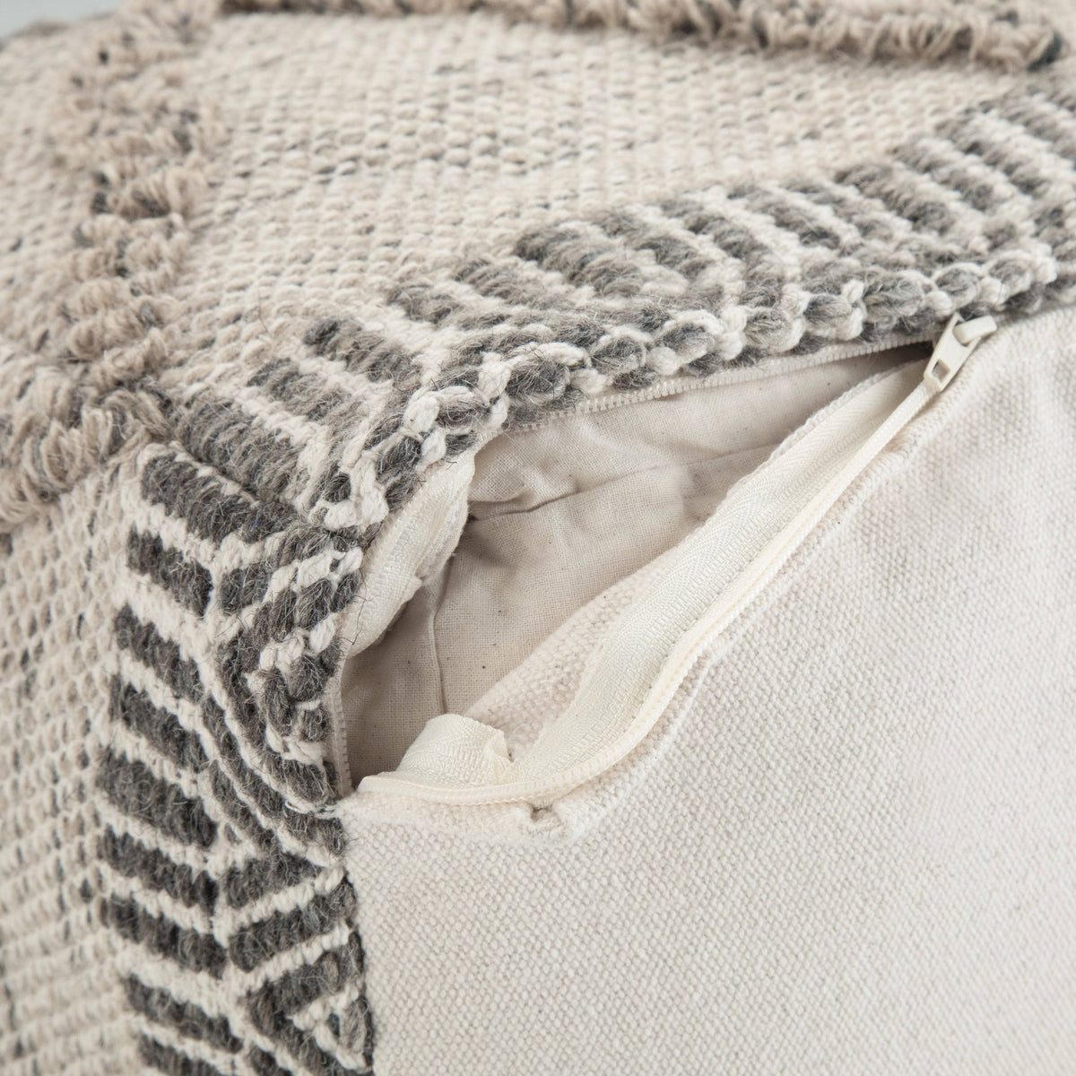 Square Pouf Blue/Natural W7530