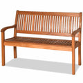 Wooden Bench with Curved Armrest & Backrest S39961