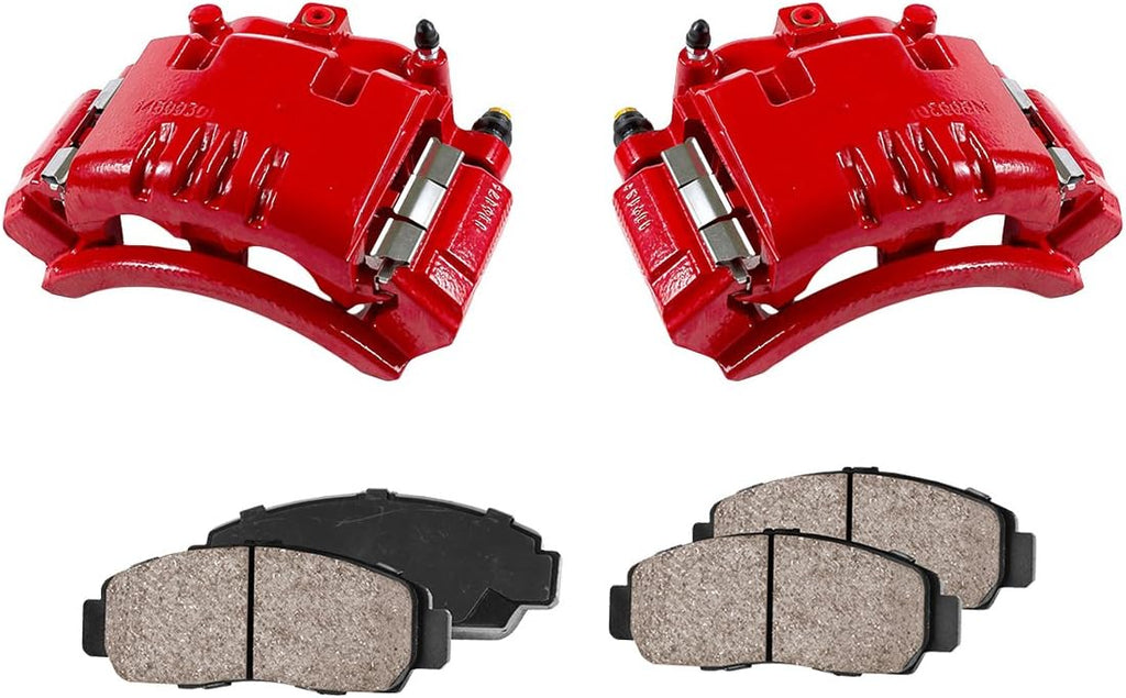 Red Powder Coated Calipers + Ceramic Brake Pads A243