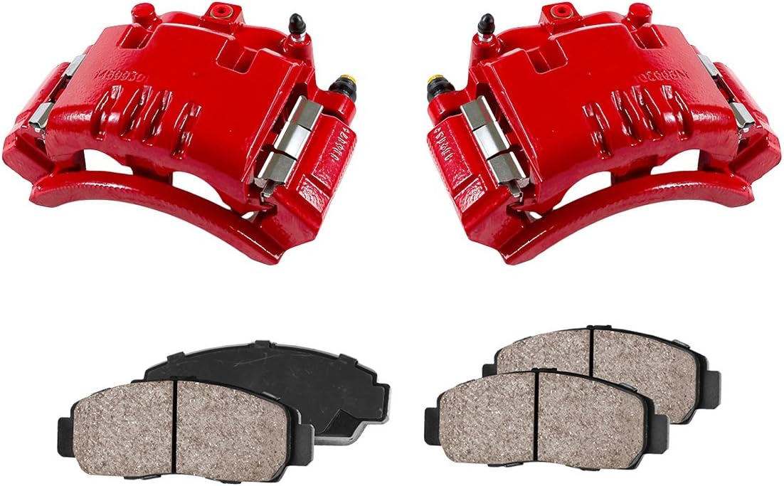 Red Powder Coated Calipers + Ceramic Brake Pads A243