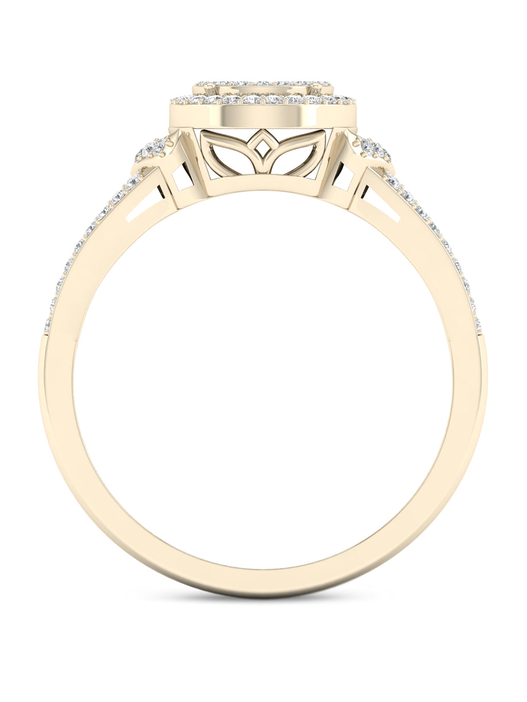 1/4Ct TDW Diamond 10K Yellow Gold Halo Engagement Ring H22692