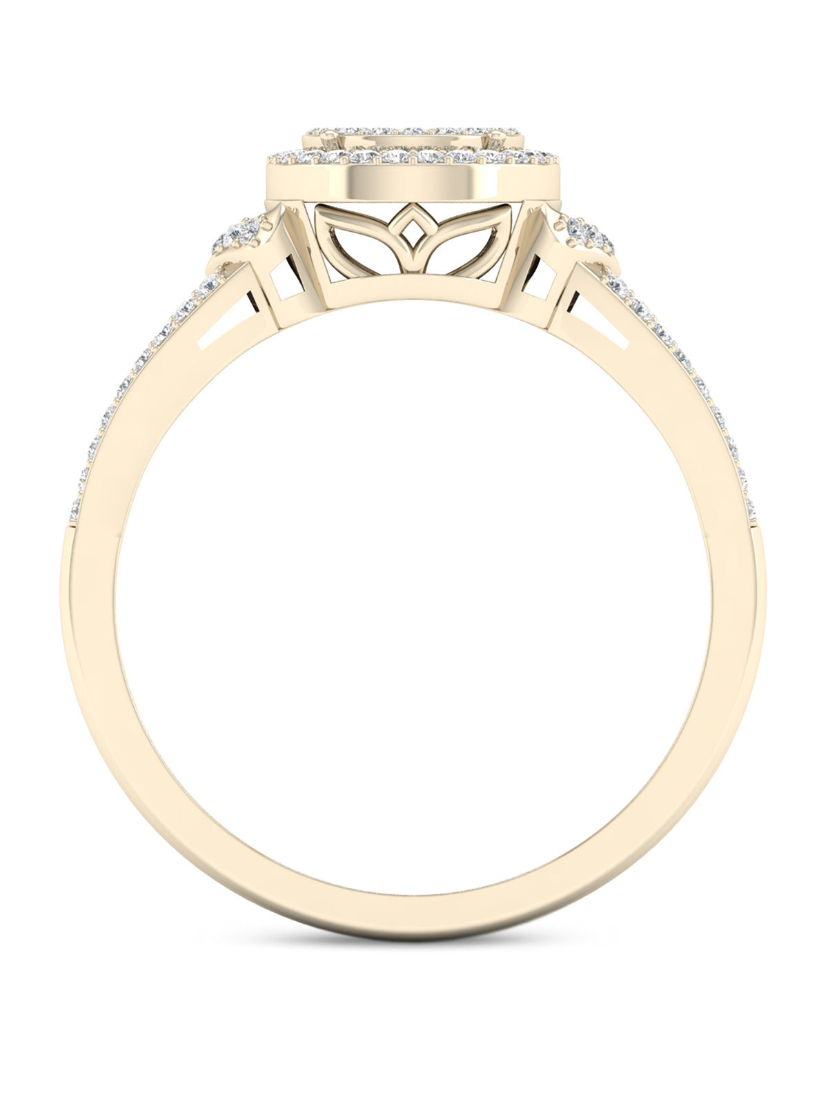 1/4Ct TDW Diamond 10K Yellow Gold Halo Engagement Ring H22692