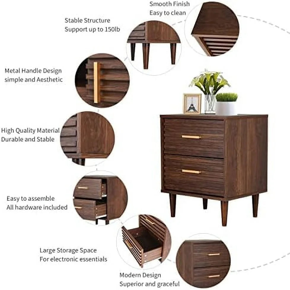 Set of 2 Nightstands with 2 Drawers M78379