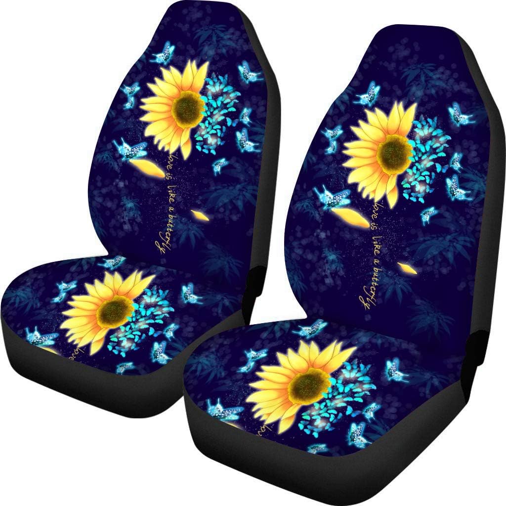 Set of 2 Brown Cow Fur Print Car Seat Covers P303