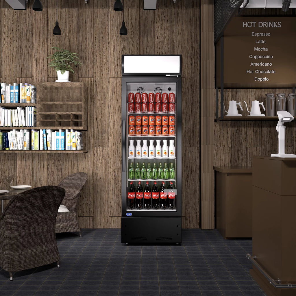 24" Commercial Glass Door Beverage Refrigerator with Adjustable Shelves D220669