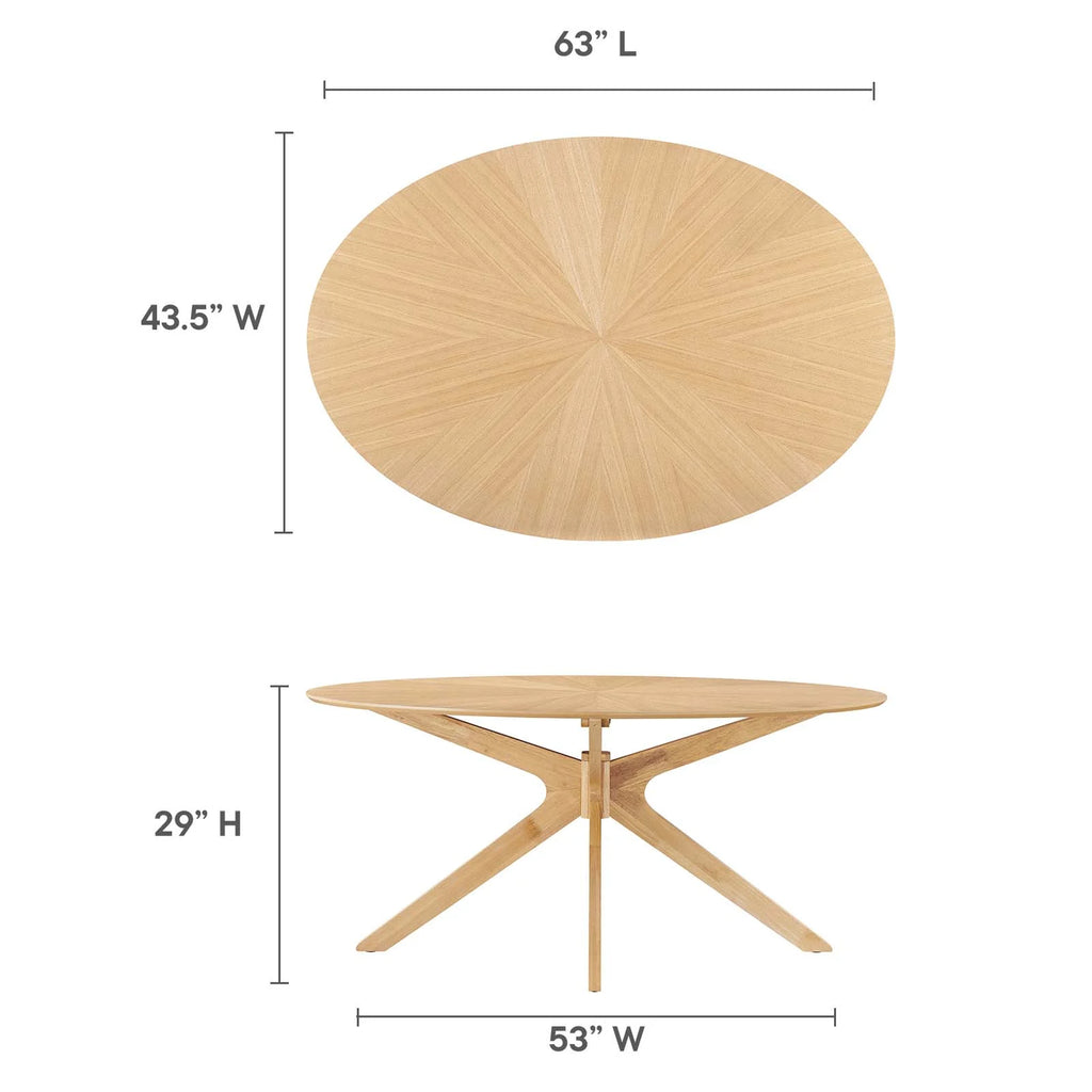 Oak Oval Wood Dining Table I44384