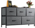 5 Drawer Fabric Dresser with Wood Top H5077