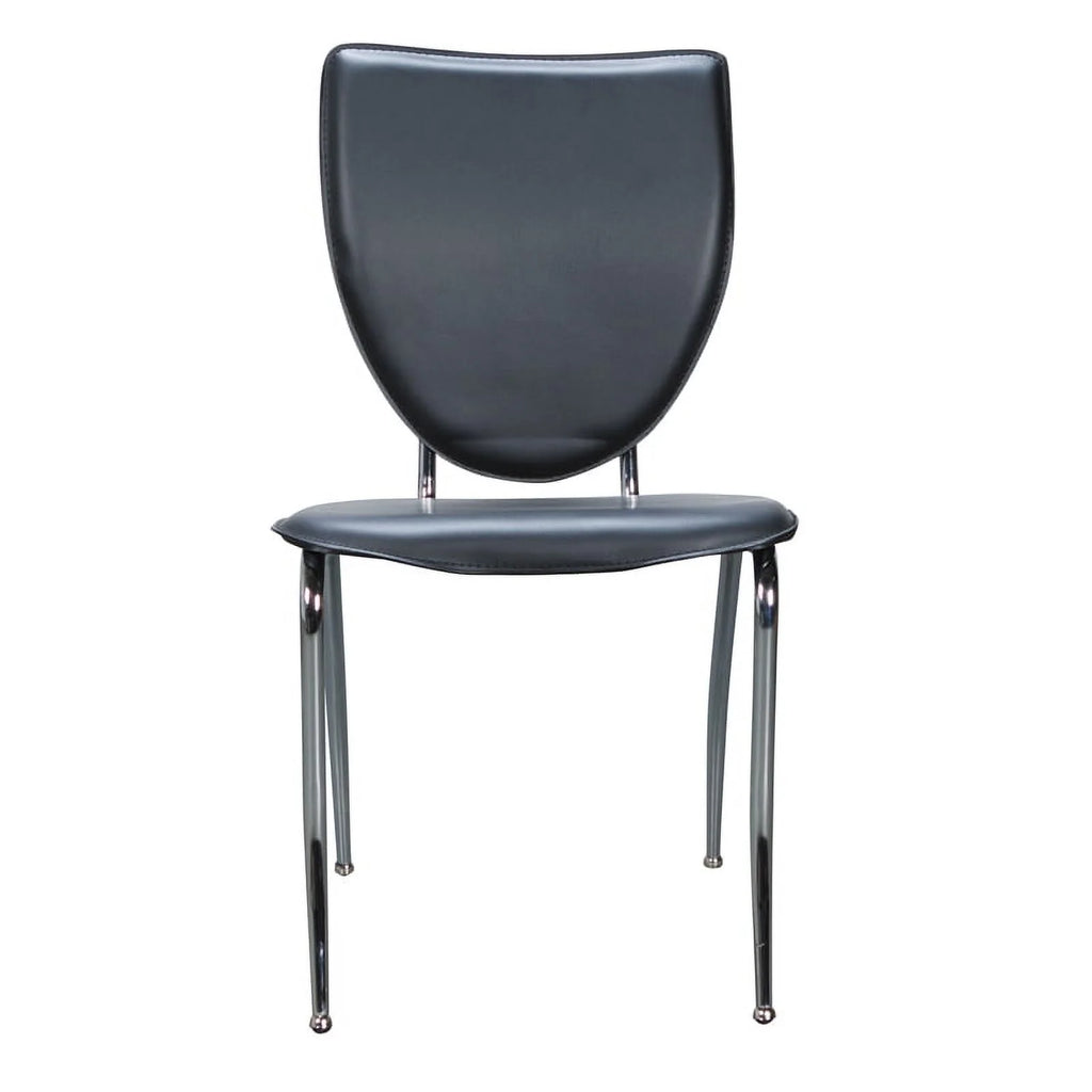 Black Metal Stacking Side Chairs Set of Two F136