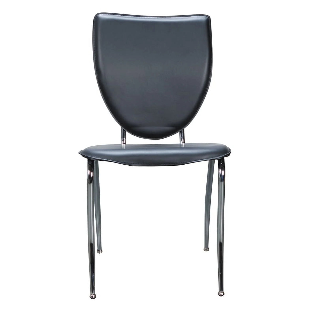 Black Metal Stacking Side Chairs Set of Two F136