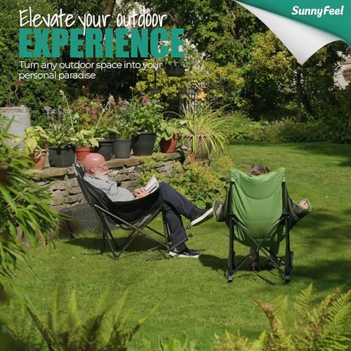 Oversized Padded Rocking Camping Chair with Side Pocket O9046