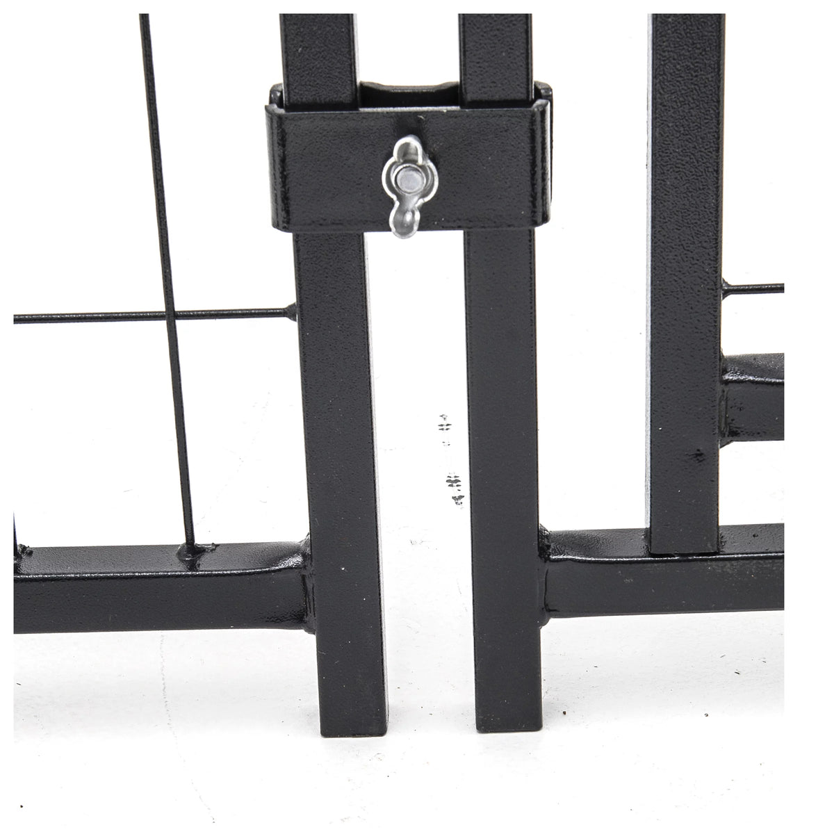 8ft x 4ft x 6ft Black Outdoor Dog Kennel with Cover A408