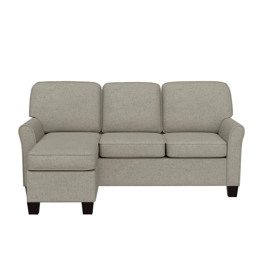 Reversible Sectional Chaise Greige Brown Fabric D771