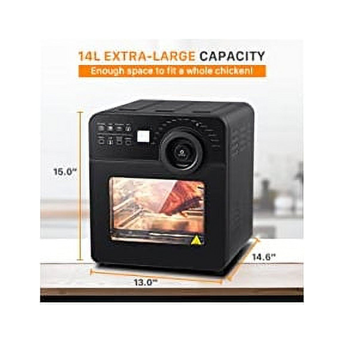Black 16-in-1 Digital Air Fryer Oven with Rotisserie and Dehydrator R85934