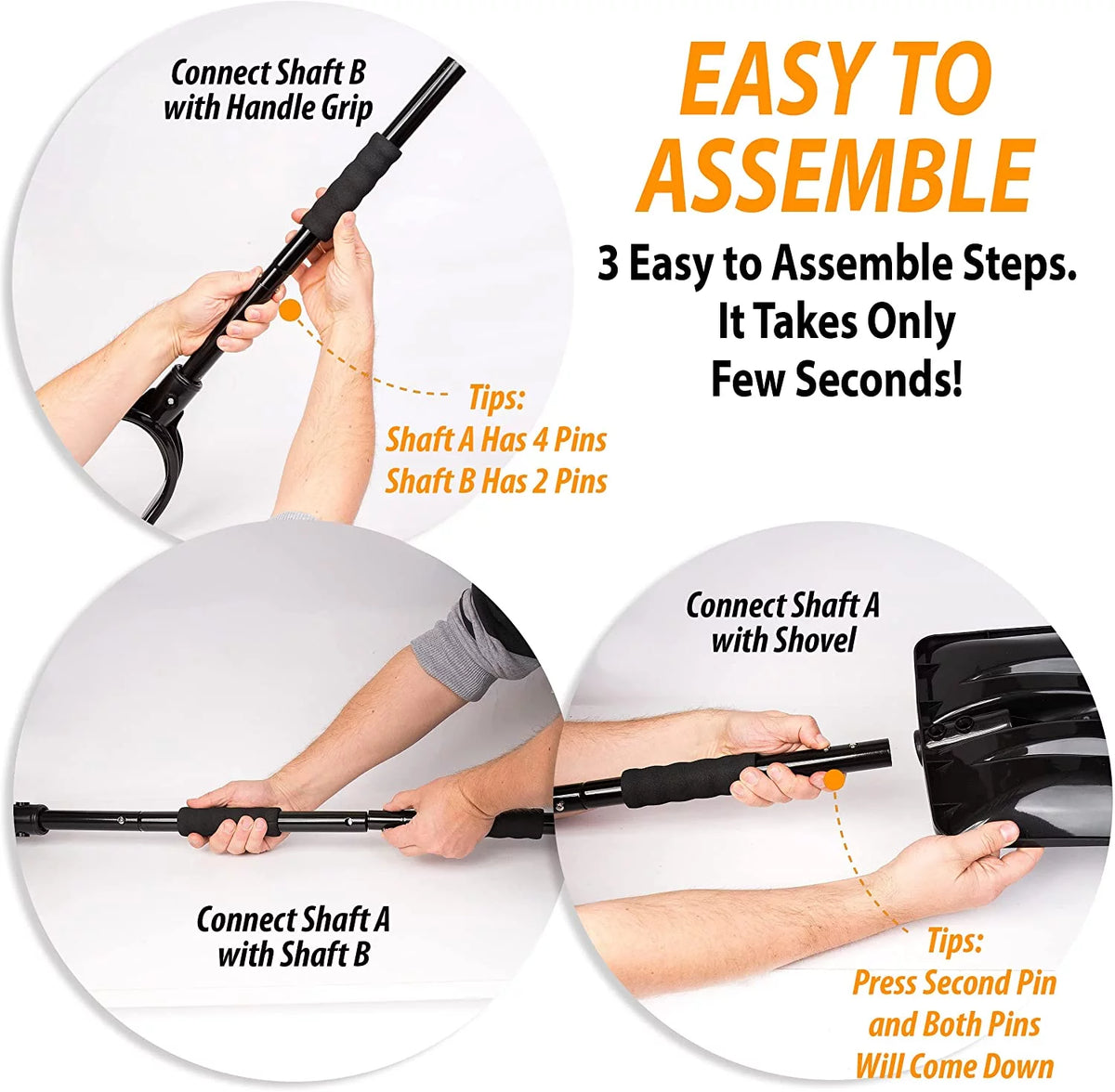 3-in-1 Snow Shovel Brush Kit with Ice Scraper L8702