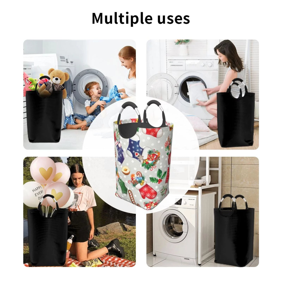 Collapsible Laundry Basket Hamper 50L N63215