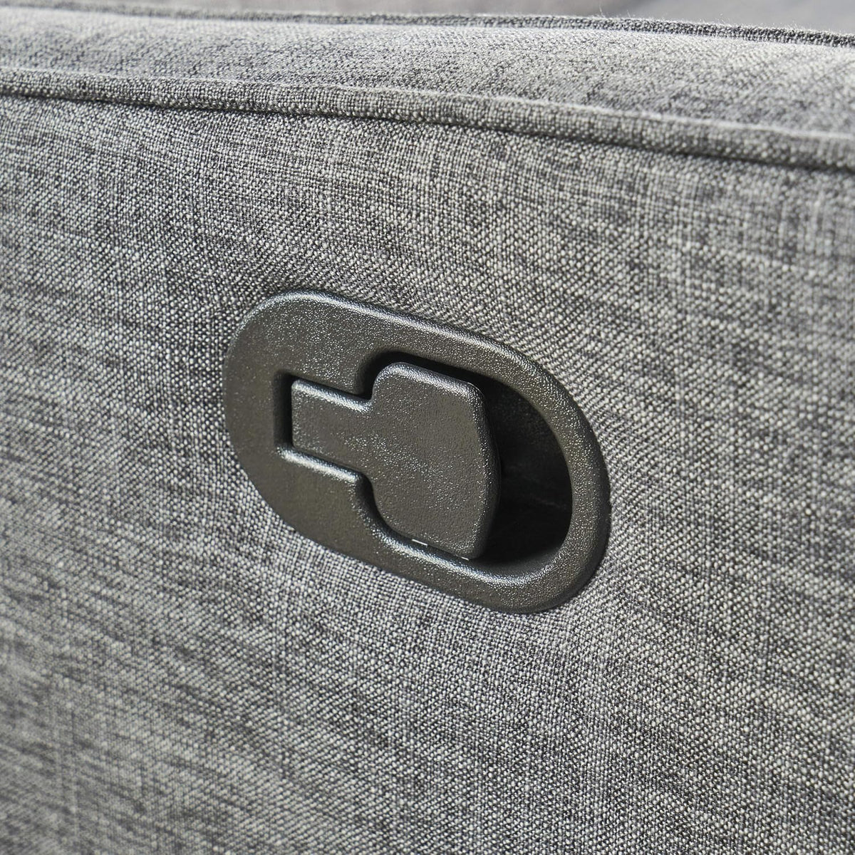 Grey Black Buttoned Fabric Reclining Loveseat J7686