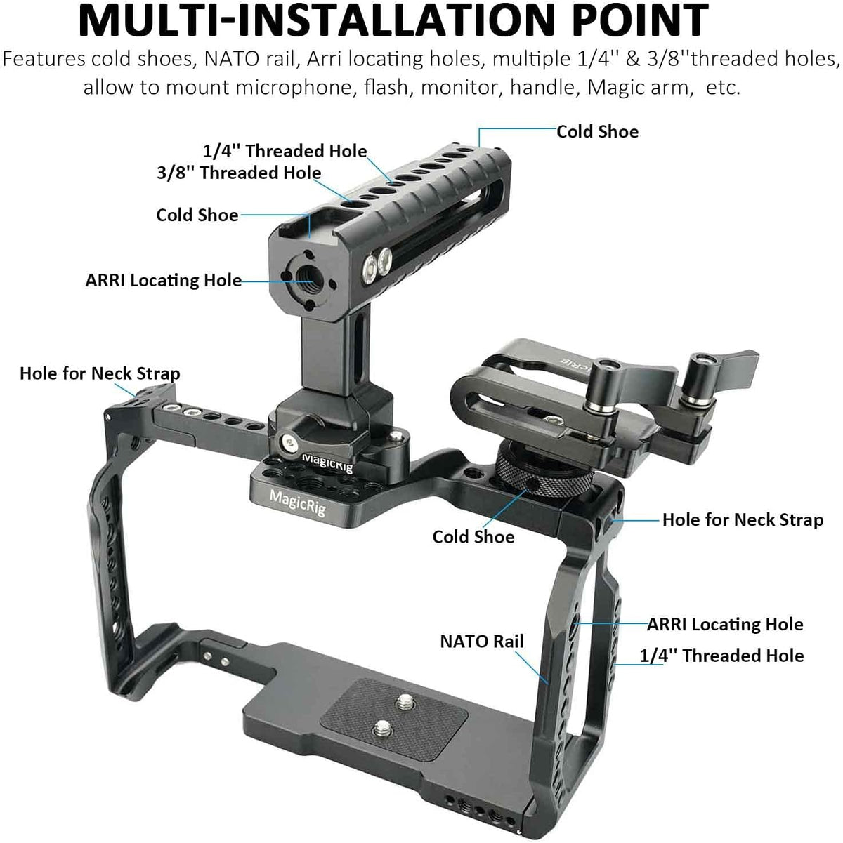 Full Cage Kit with Rubber Top Handle & T5 SSD Mount R118